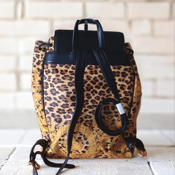 Gianni Versace ✨️LIKE NEW GOLD ERA Vintage Leopard Sunburst Backpack - Picture 8 of 17
